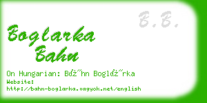 boglarka bahn business card